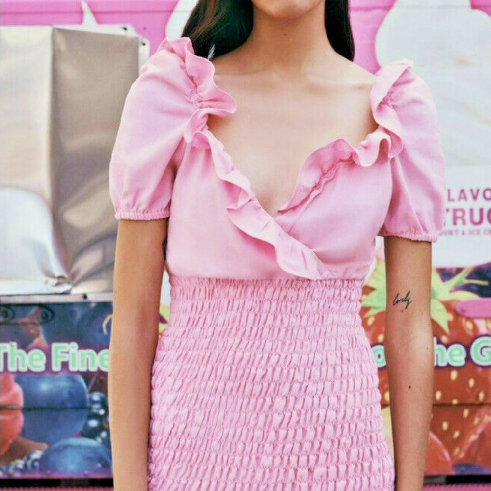 Zara Pink Ruffled Mini Dress